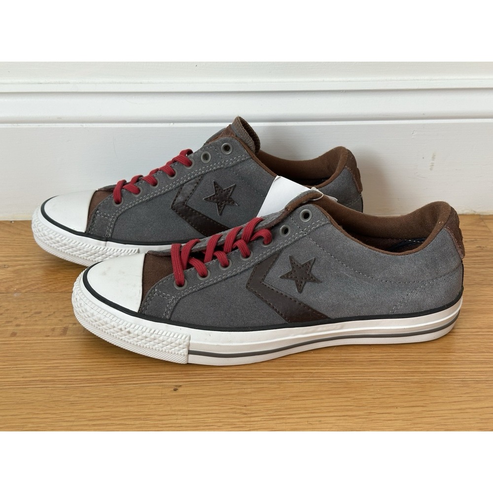 Converse, Unisex‎ Star Player Sneaker, Gray/Brown/Red, Mens 7 Women's 9